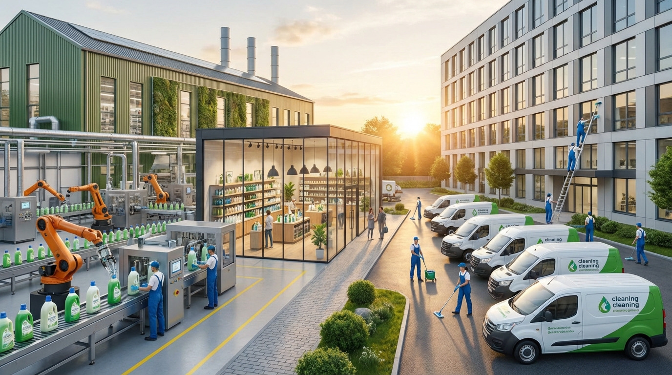 Empresa de Limpeza e Venda de Produtos com Fábrica