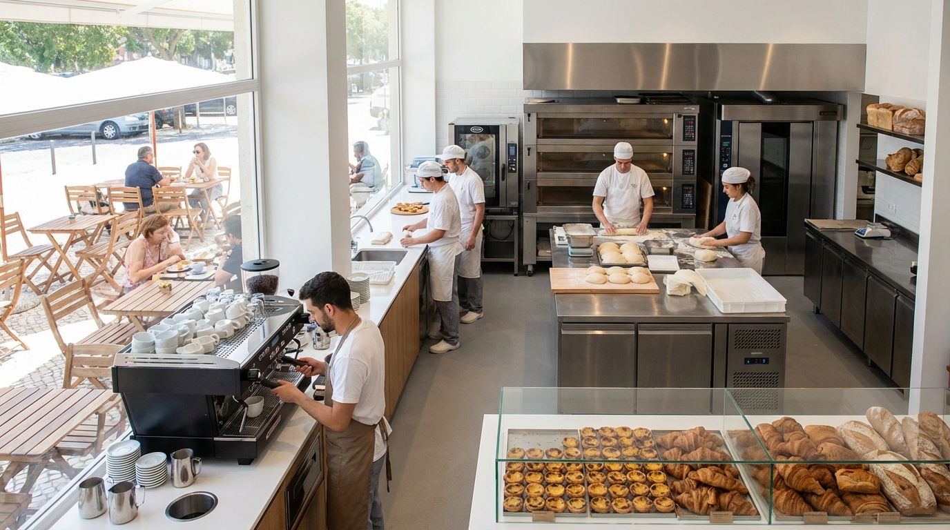 Pastelaria em Oeiras com esplanada e fabrico